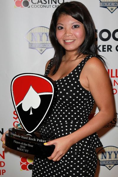 Angel Vu with her 2014 POY trophy