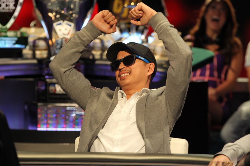 Shawn Nguyen celebrates his double up