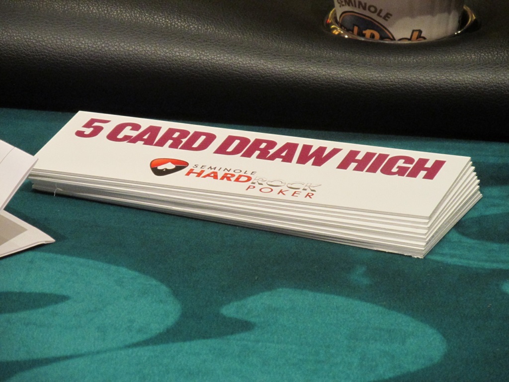 Five Card Draw Sign
