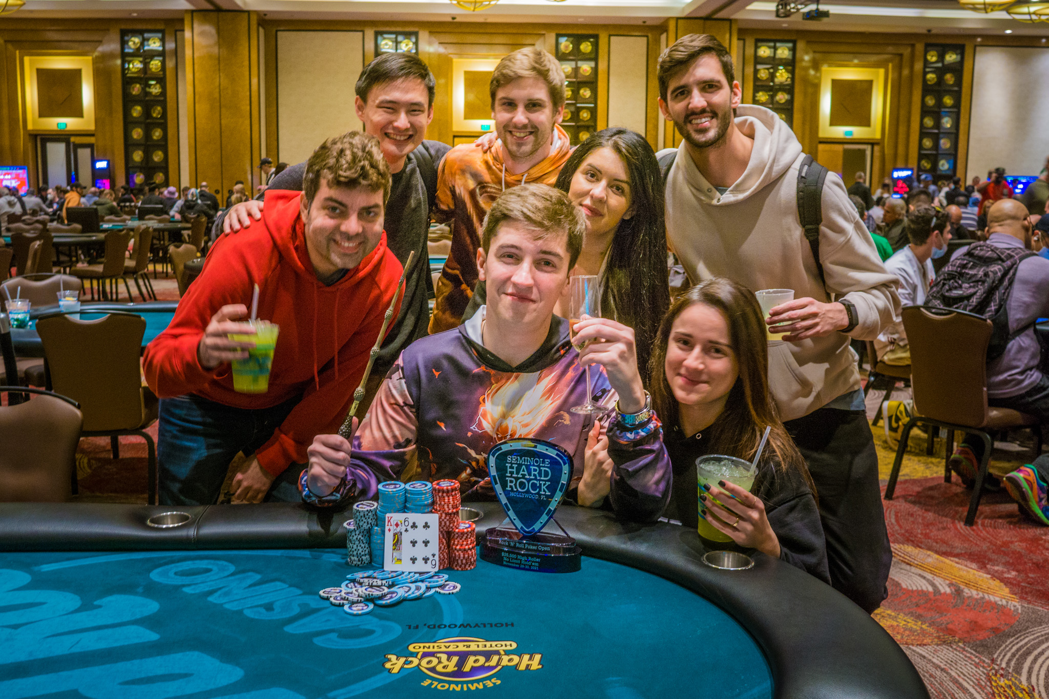 High Roller Champion Ali Imsirovic Surround By His Friends