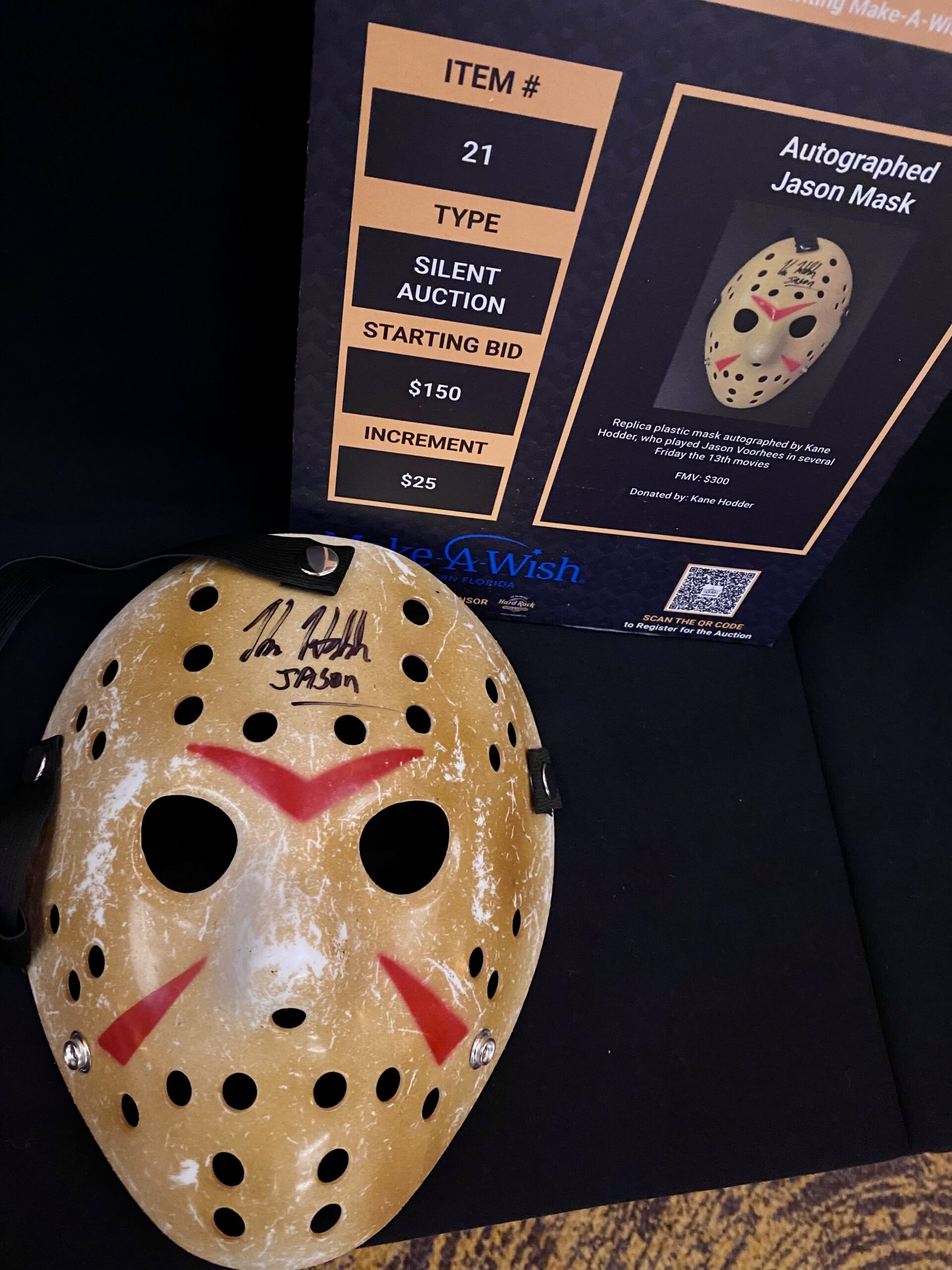 Auction Item - Autographed Jason Mask